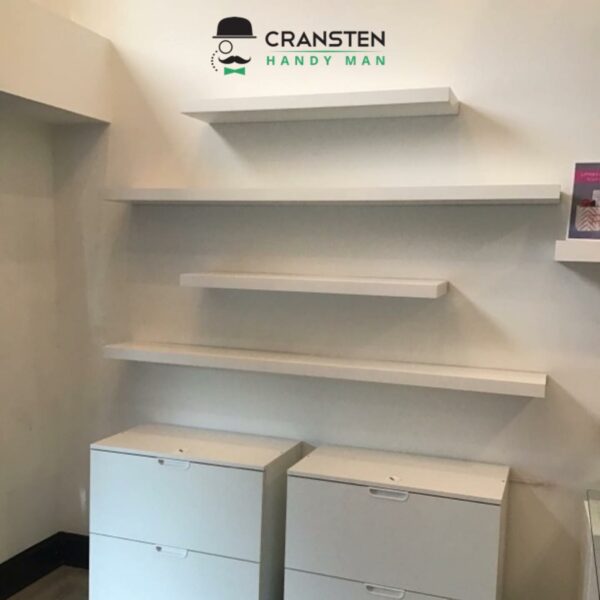closet shelves in laundry room